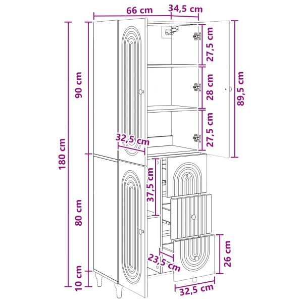Комплект шкафове 2 pcs 66 x 34,5 x 90 см Инженерна дървесина