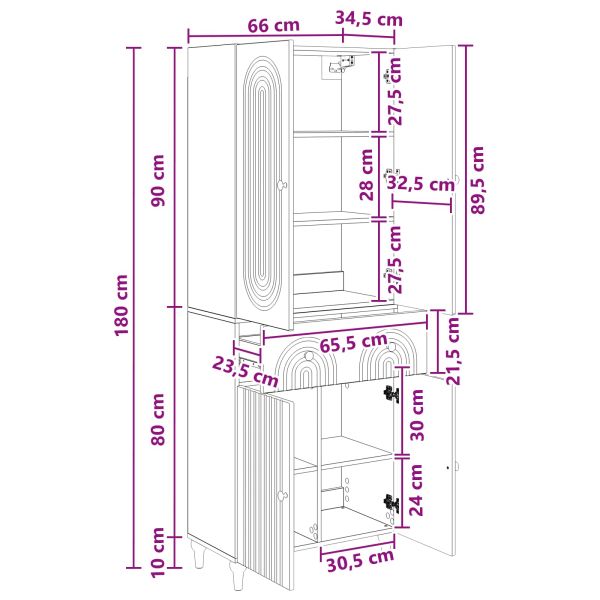 Комплект шкафове 2 pcs 66 x 34,5 x 90 см Инженерна дървесина