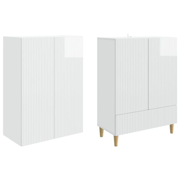 Комплект шкафове 2 pcs Бял гланц 66 х 34,5 х 95 см