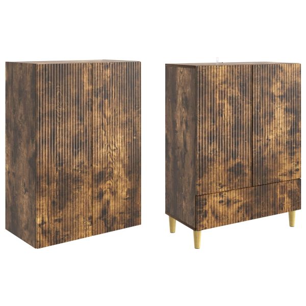 Комплект шкафове 2 pcs Опушен дъб 66 х 34,5 х 95 см