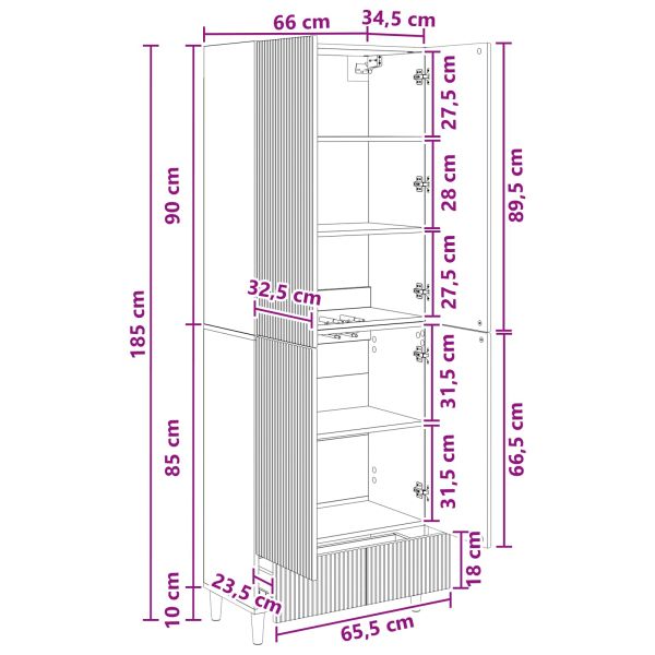 Комплект шкафове 2 pcs Опушен дъб 66 х 34,5 х 95 см