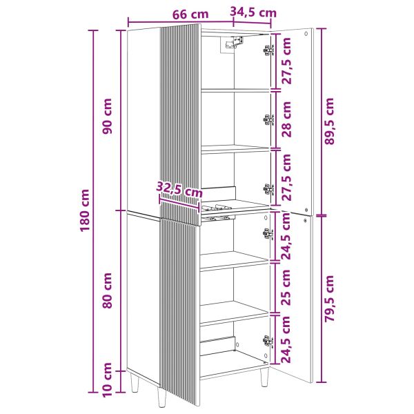 Комплект шкафове 2 pcs Старо дърво 66 x 34,5 x 90 см