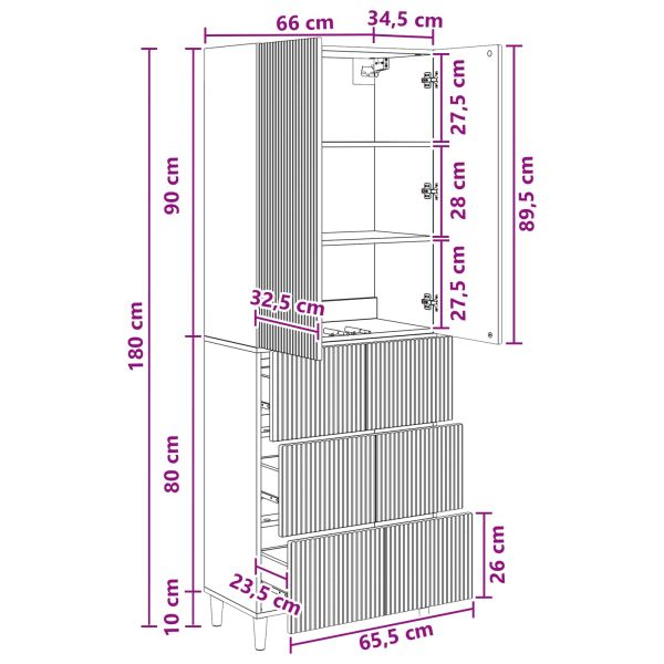 Комплект шкафове 2 pcs 66 x 34,5 x 90 см Инженерна дървесина