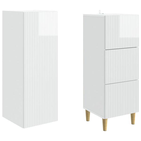 Комплект шкафове 2 pcs Бял гланц 33 x 34,5 x 90 см