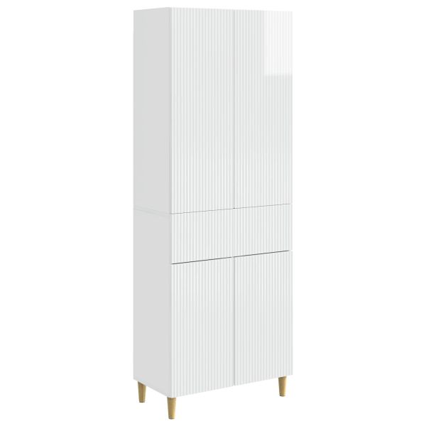 Комплект шкафове 2 pcs Бял гланц 66 x 34,5 x 90 см