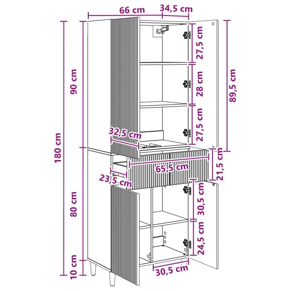 Комплект шкафове 2 pcs 66 x 34,5 x 90 см Инженерна дървесина