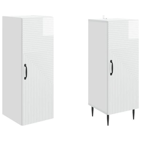 Комплект шкафове 2 pcs Бял гланц 33 x 34,5 x 89,5 см