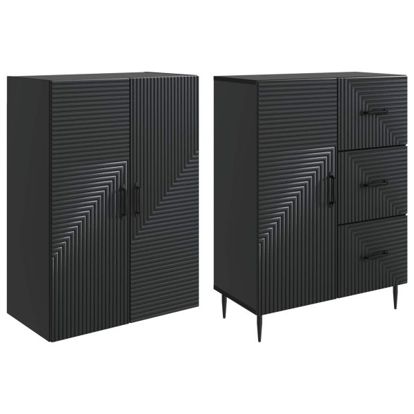 Комплект шкафове 2 pcs Черно 66 x 34,5 x 89,5 см