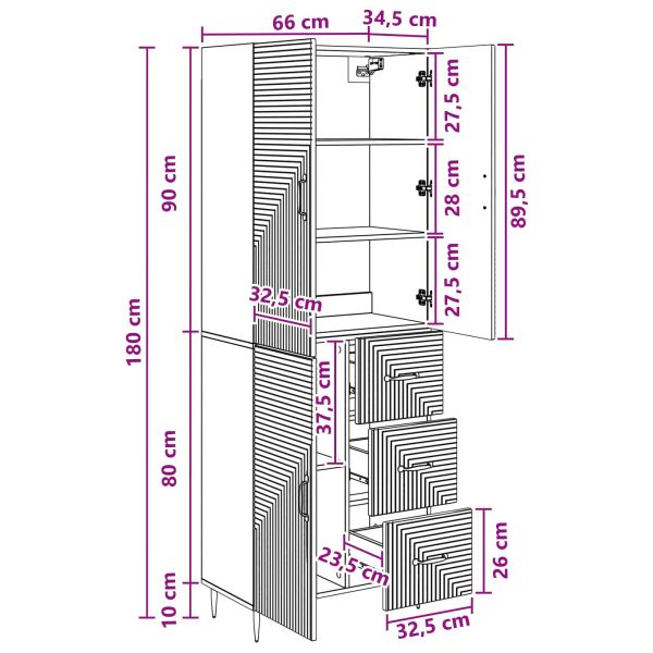 Комплект шкафове 2 pcs Дъб сонома 66 x 34,5 x 89,5 см