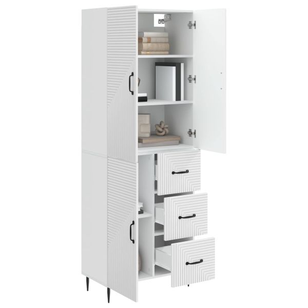 Комплект шкафове 2 pcs Бял гланц 66 x 34,5 x 89,5 см