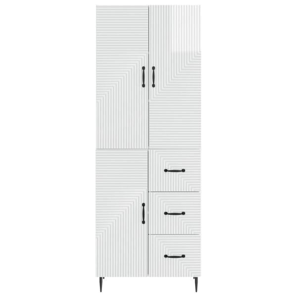Комплект шкафове 2 pcs Бял гланц 66 x 34,5 x 89,5 см