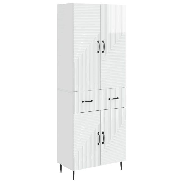 Комплект шкафове 2 pcs Бял гланц 66 x 34,5 x 89,5 см