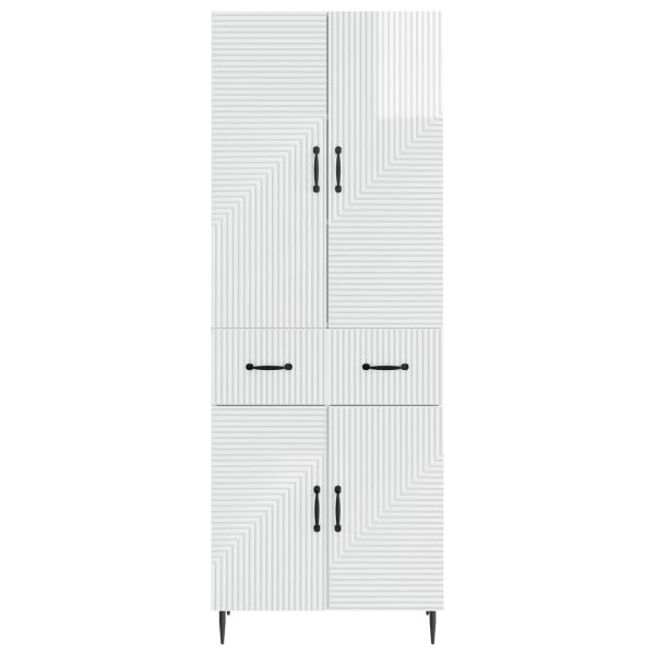 Комплект шкафове 2 pcs Бял гланц 66 x 34,5 x 89,5 см