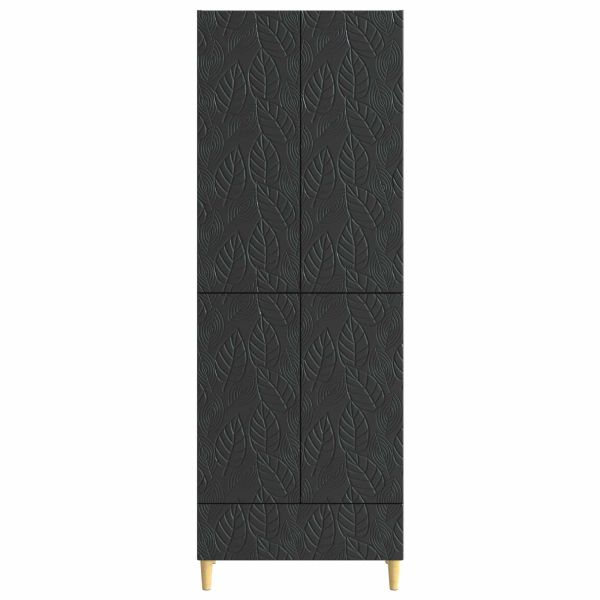 Комплект шкафове 2 pcs Черно Инженерна дървесина