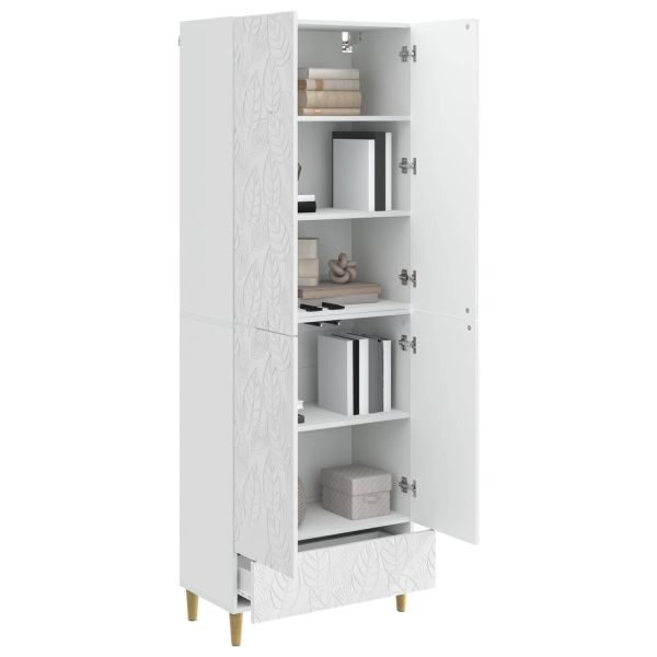 Комплект шкафове 2 pcs Бял гланц Инженерна дървесина