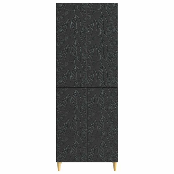 Комплект шкафове 2 pcs Черно Инженерна дървесина