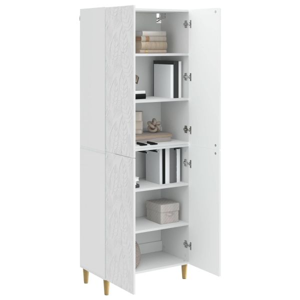 Комплект шкафове 2 pcs Бял гланц Инженерна дървесина