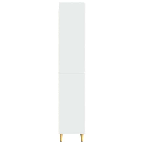 Комплект шкафове 2 pcs Бял гланц Инженерна дървесина
