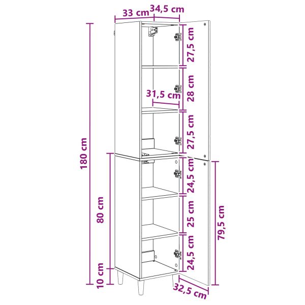 Комплект шкафове 2 pcs Черно Инженерна дървесина