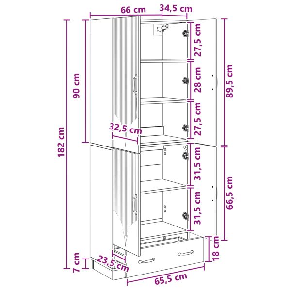 Комплект шкафове 2 pcs Черно Инженерна дървесина