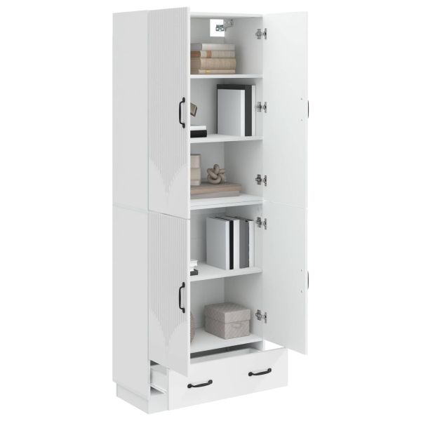 Комплект шкафове 2 pcs Бял гланц Инженерна дървесина