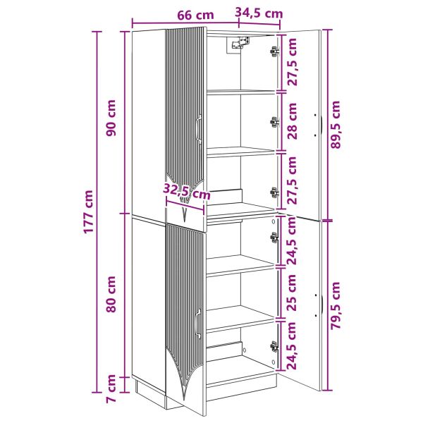 Комплект шкафове 2 pcs Старо дърво Инженерна дървесина