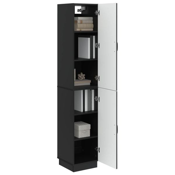 Комплект шкафове 2 pcs Черно Инженерна дървесина