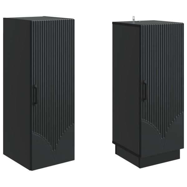 Комплект шкафове 2 pcs Черно Инженерна дървесина