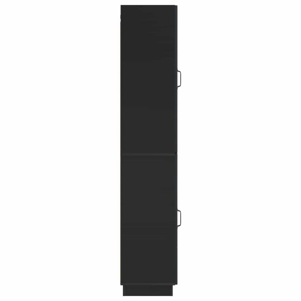 Комплект шкафове 2 pcs Черно Инженерна дървесина