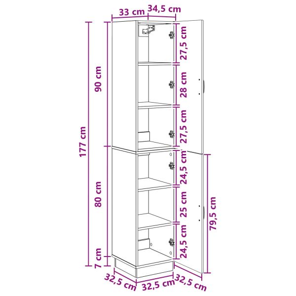 Комплект шкафове 2 pcs Старо дърво Инженерна дървесина