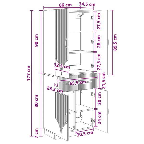 Комплект шкафове 2 pcs Черно Инженерна дървесина