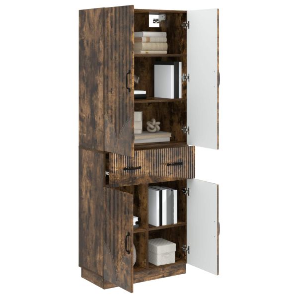 Комплект шкафове 2 pcs Опушен дъб Инженерна дървесина