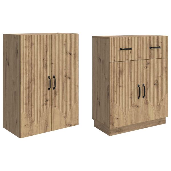 Комплект шкафове 2 pcs Дъб артизан Инженерна дървесина