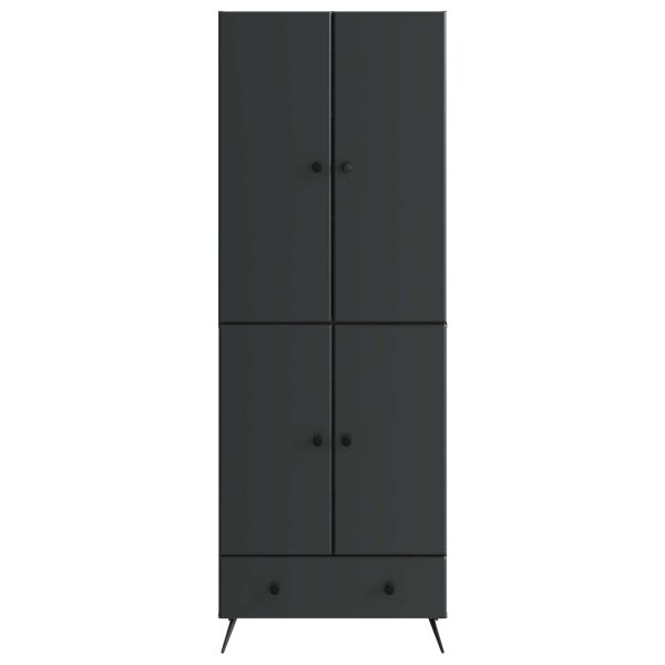 Комплект шкафове 2 pcs Черно Инженерна дървесина