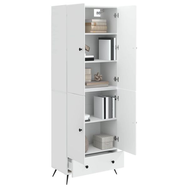 Комплект шкафове 2 pcs Бял гланц Инженерна дървесина