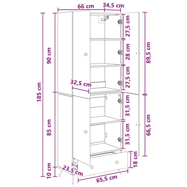Комплект шкафове 2 pcs Старо дърво Инженерна дървесина