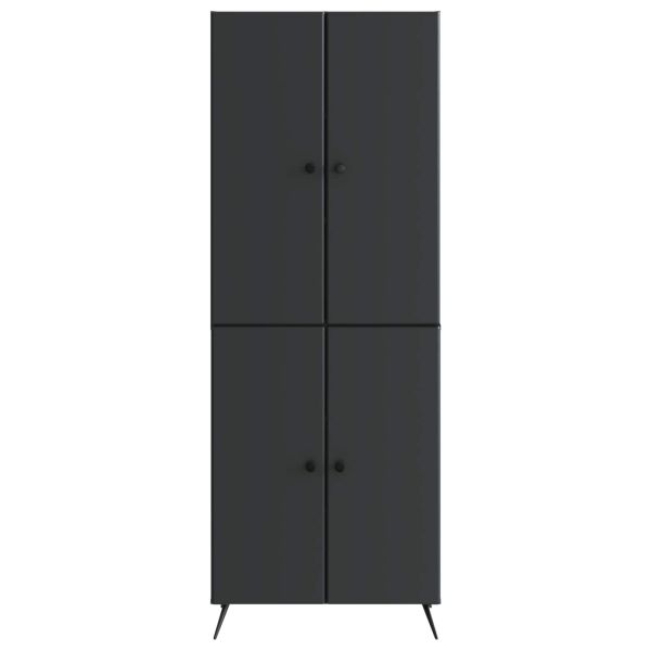 Комплект шкафове 2 pcs Черно Инженерна дървесина