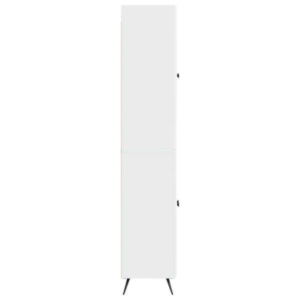 Комплект шкафове 2 pcs Бял гланц Инженерна дървесина