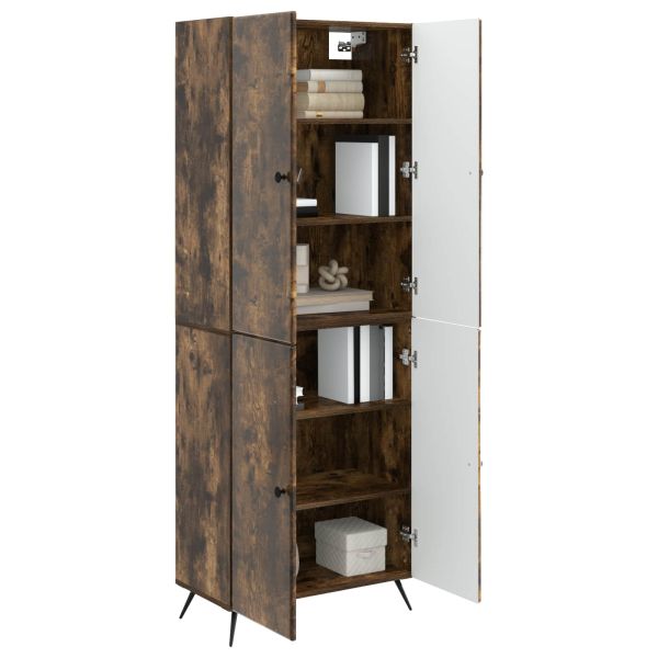 Комплект шкафове 2 pcs Опушен дъб Инженерна дървесина