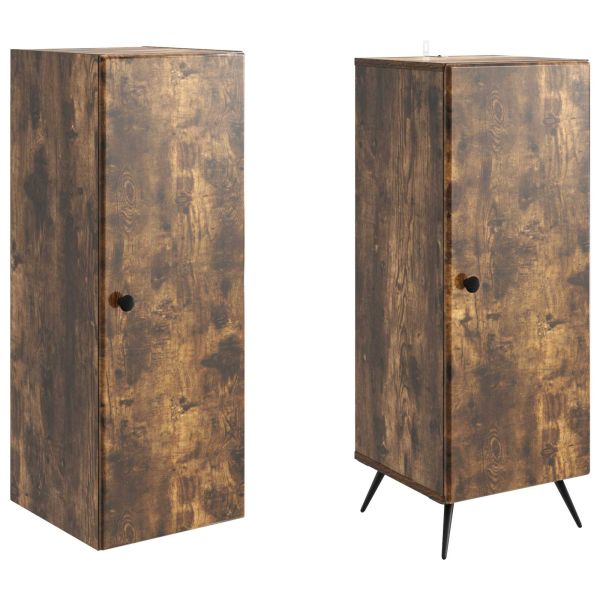 Комплект шкафове 2 pcs Опушен дъб Инженерна дървесина