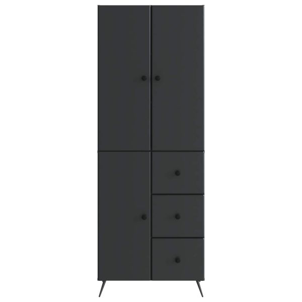 Комплект шкафове 2 pcs Черно Инженерна дървесина