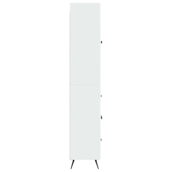 Комплект шкафове 2 pcs Бял гланц Инженерна дървесина