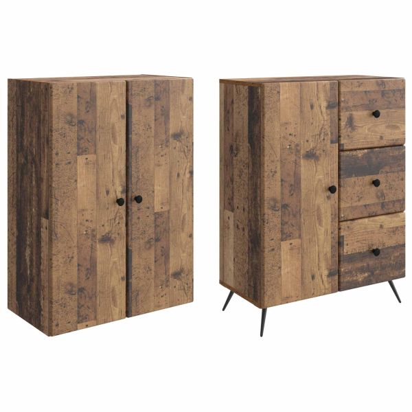 Комплект шкафове 2 pcs Старо дърво Инженерна дървесина