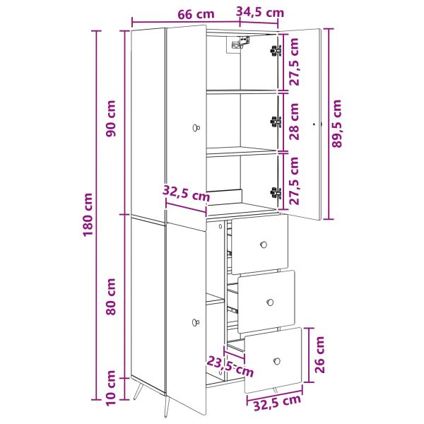 Комплект шкафове 2 pcs Старо дърво Инженерна дървесина