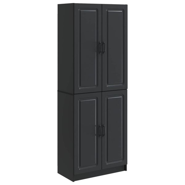 Комплект шкафове 2 pcs Черно Инженерна дървесина
