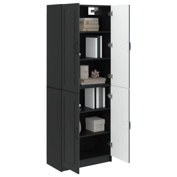 Комплект шкафове 2 pcs Черно Инженерна дървесина