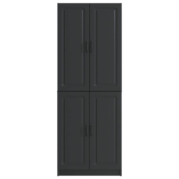 Комплект шкафове 2 pcs Черно Инженерна дървесина
