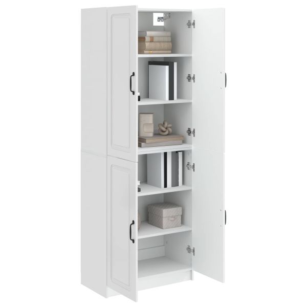 Комплект шкафове 2 pcs Бял гланц Инженерна дървесина