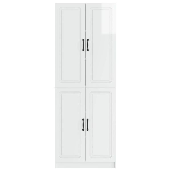 Комплект шкафове 2 pcs Бял гланц Инженерна дървесина