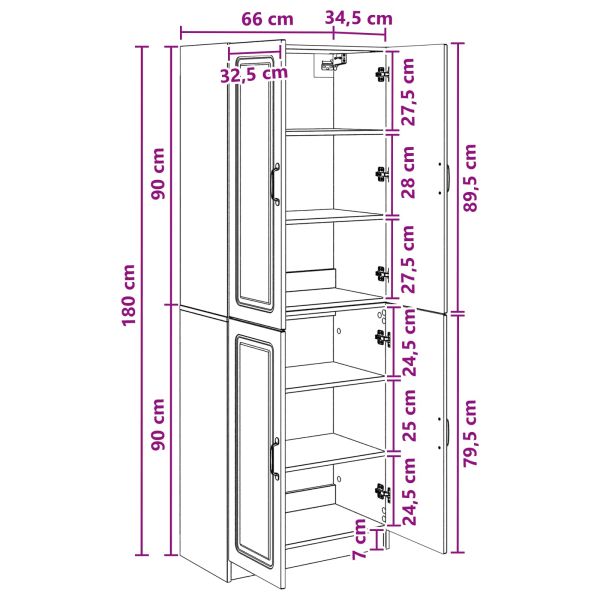 Комплект шкафове 2 pcs Бял гланц Инженерна дървесина